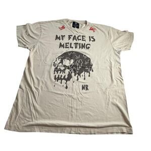 November Reine "My Face Is Melting" Beige Rhinestone Tee XL